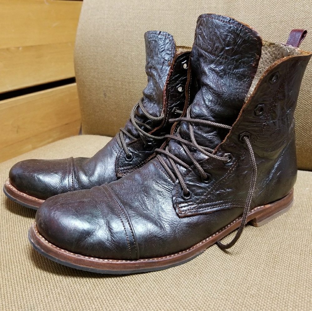 Teysha handmade dark leather boots